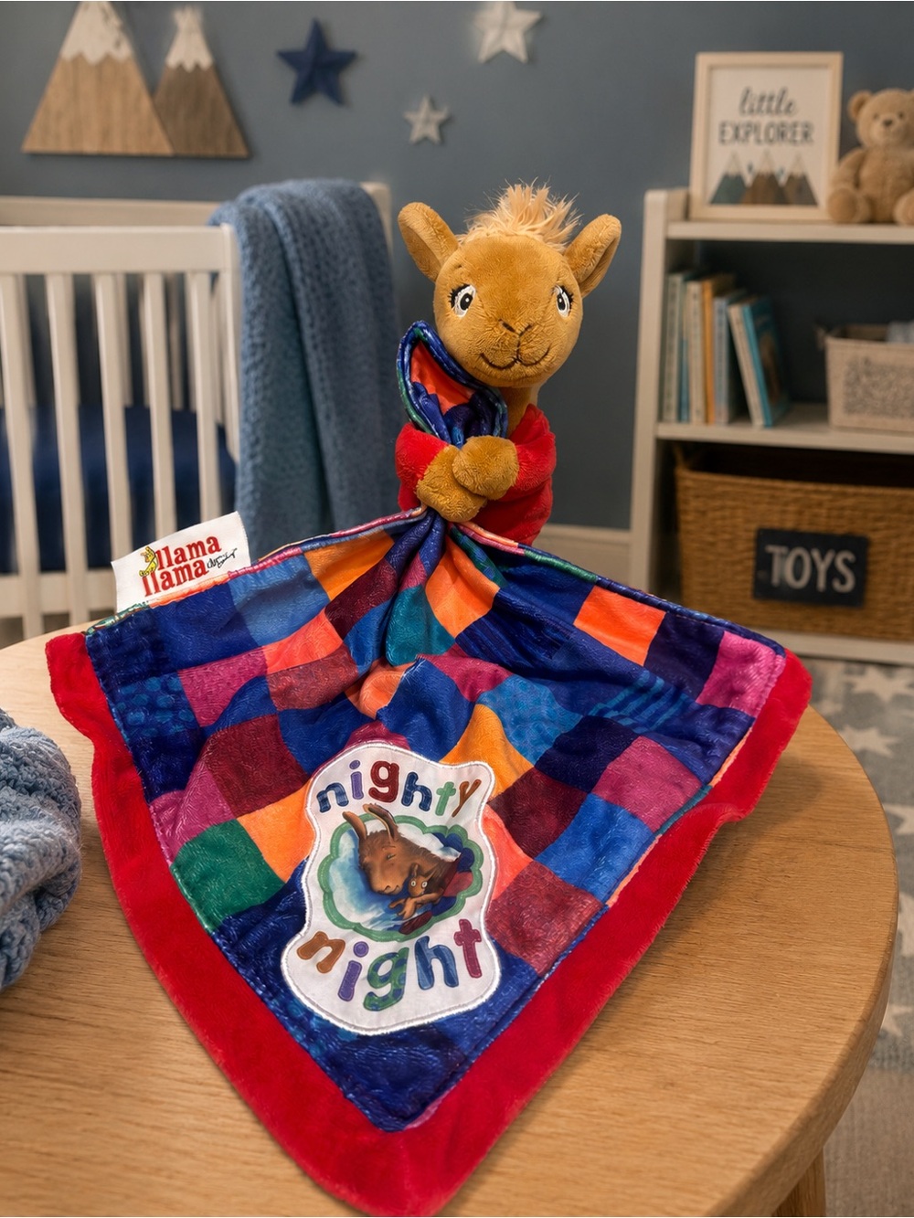 Llama llama Nighty Night Plush lovey baby blanket colorful